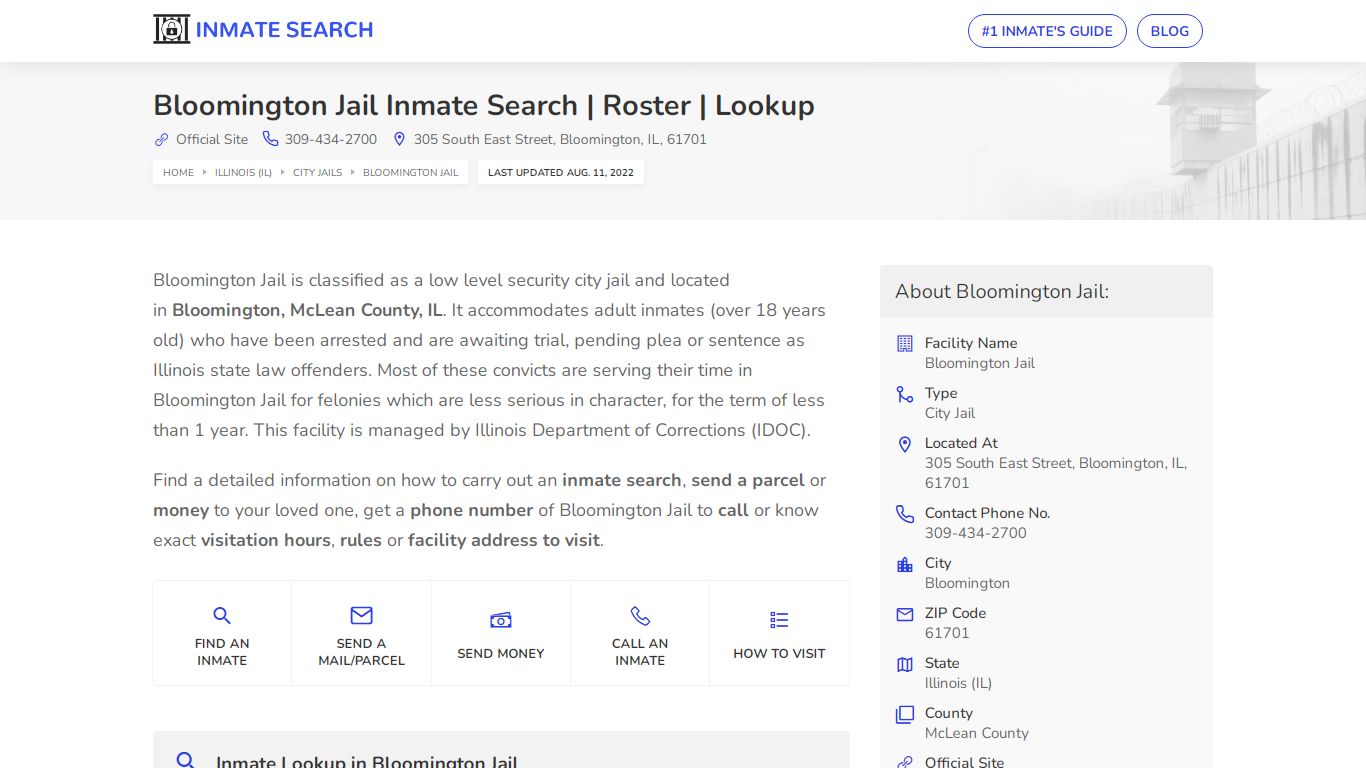 Bloomington Jail Inmate Search | Roster | Lookup
